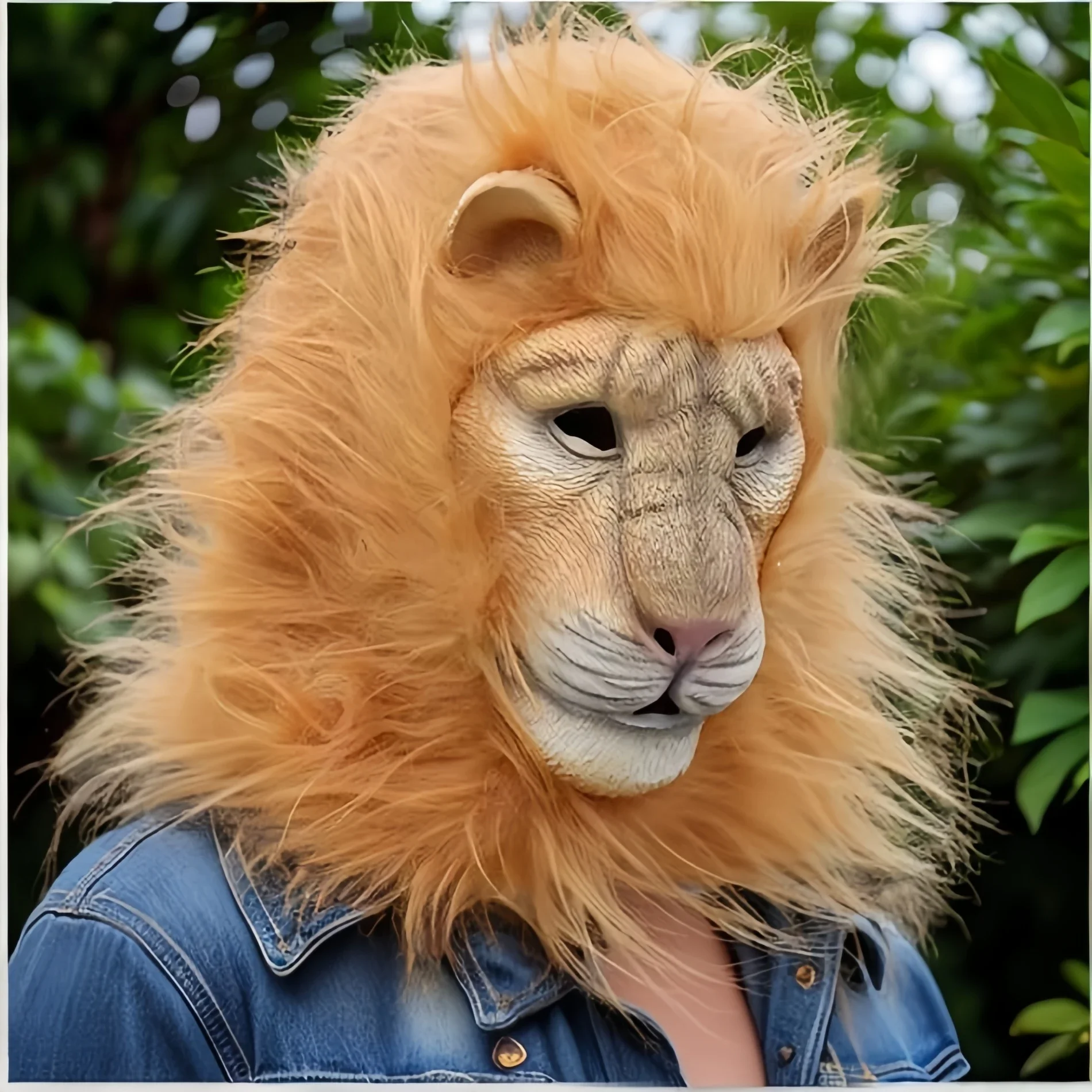 

1PC Realistic Lion Head Mask Full Head Latex Animal Mask Mane Halloween Costume Party Cosplay Carnival & Jungle Theme Events