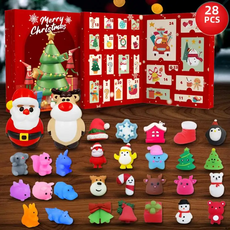 24 Days Christmas Advent Calendar Pack Anti Stress Toys Kit Stress Relief Fidget Toy Box Kids Christmas Gift Countdown Days 2024