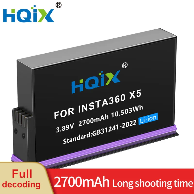

HQIX for Insta360 X5 Panorama Action Camera Charger Battery