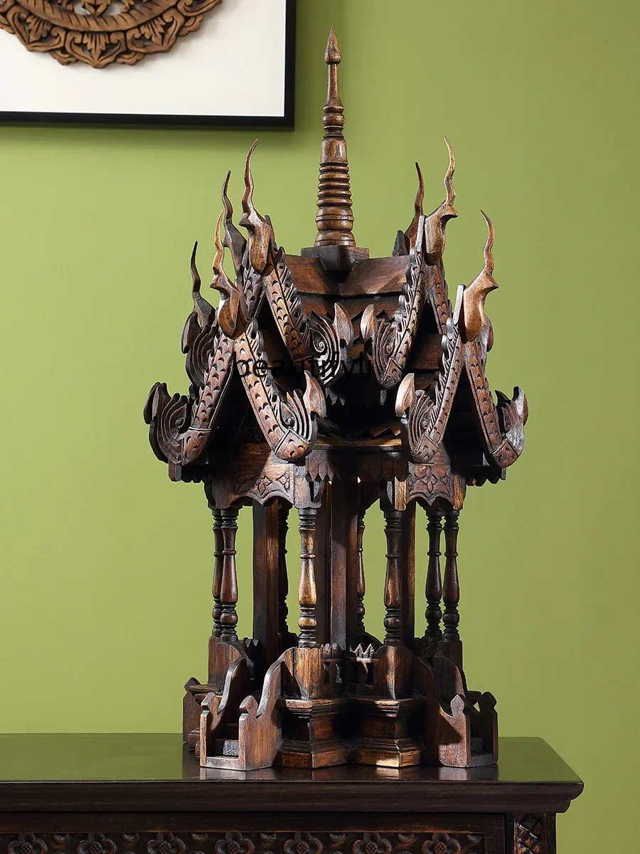 07 غرفة المعيشة الديكور مصباح أرضي من الخشب الصلب مصباح بهو على طراز جنوب شرق آسيا