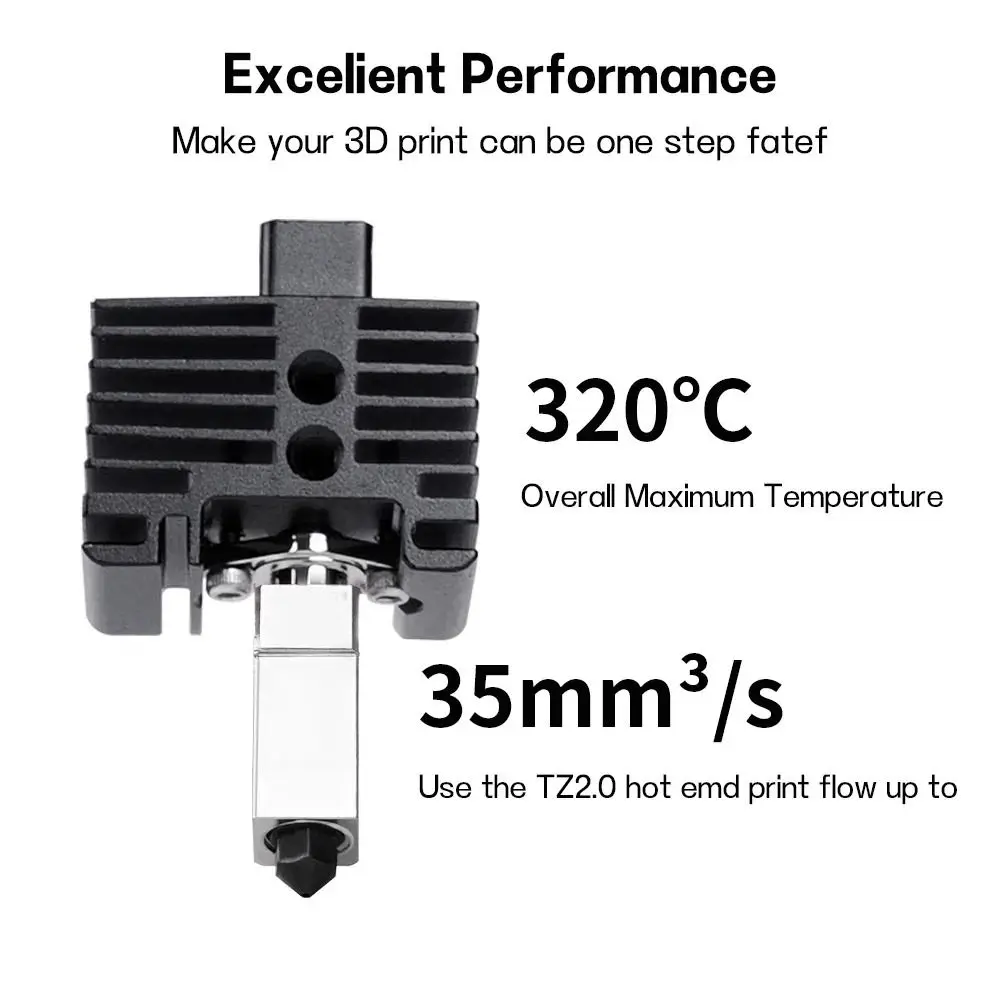 

V2.0 Upgrade Hot end Print Head Hardened Steel Thermistor Nozzle Hotend Black 3D Printing Parts for Bambu Lab X1/P1 Series
