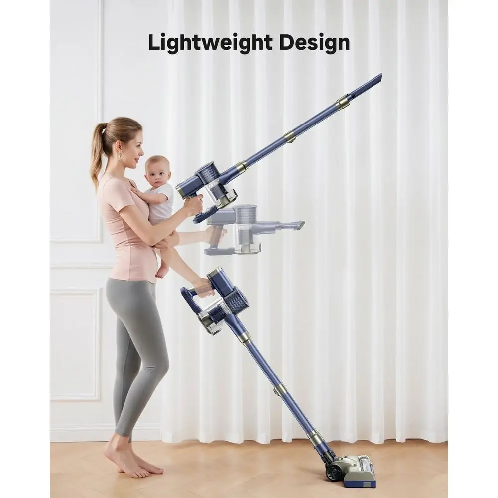 Potente aspiradora inalámbrica 6 en 1, succión de 46KPA, batería desmontable, filtración de 6 etapas, Ideal para el hogar, depilación de mascotas