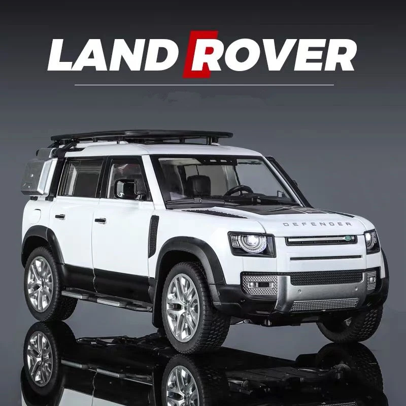 

1/18 Range Land Rover Defender SUV Alloy Car Model Diecast Simulation Metal Off-road Vehicle Car Model Sound Light Kids Toy Gift