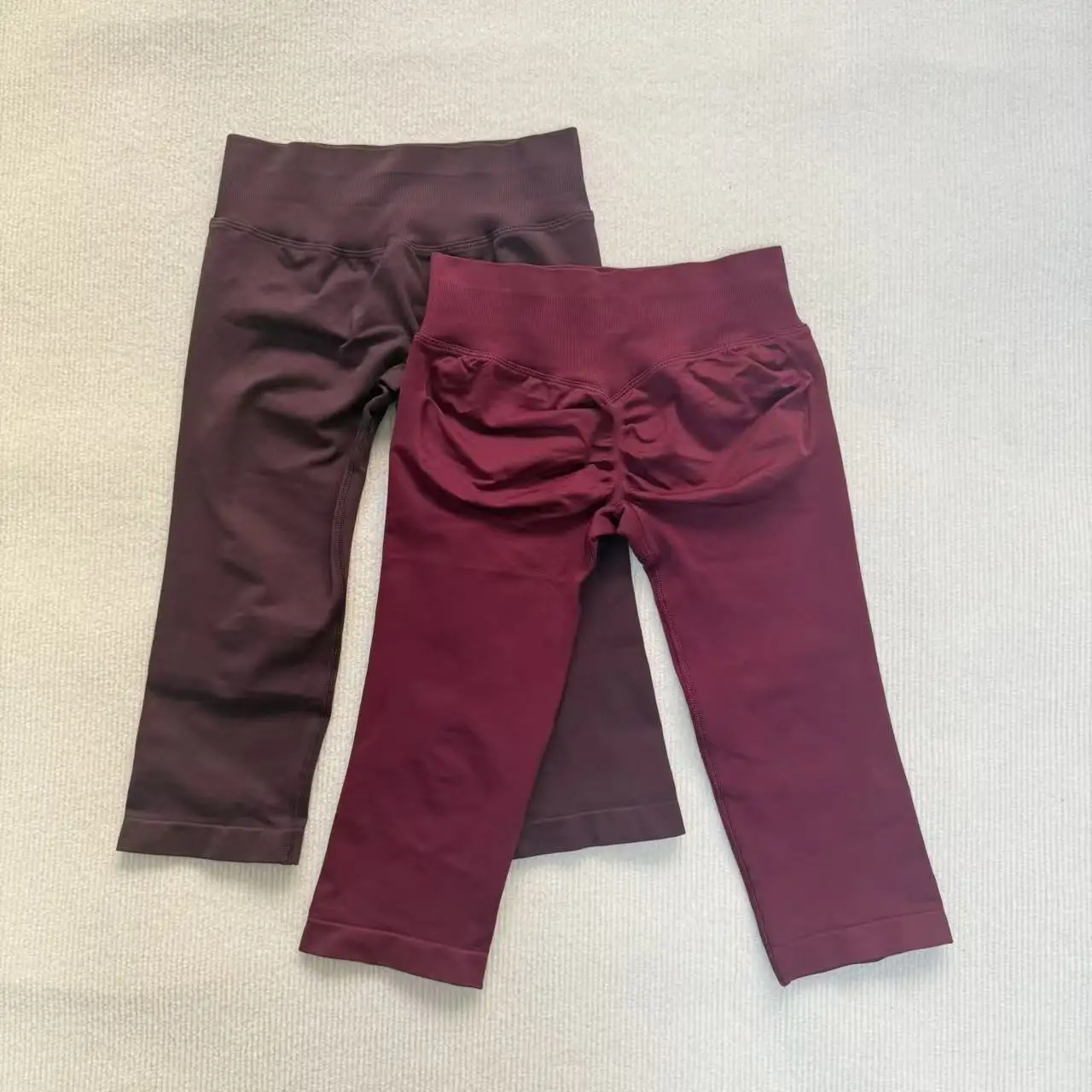 NO LOGO Quick drying exercise mid-length pants, tight fitting slimming running training fitness outerwear hip lifting yoga pants
