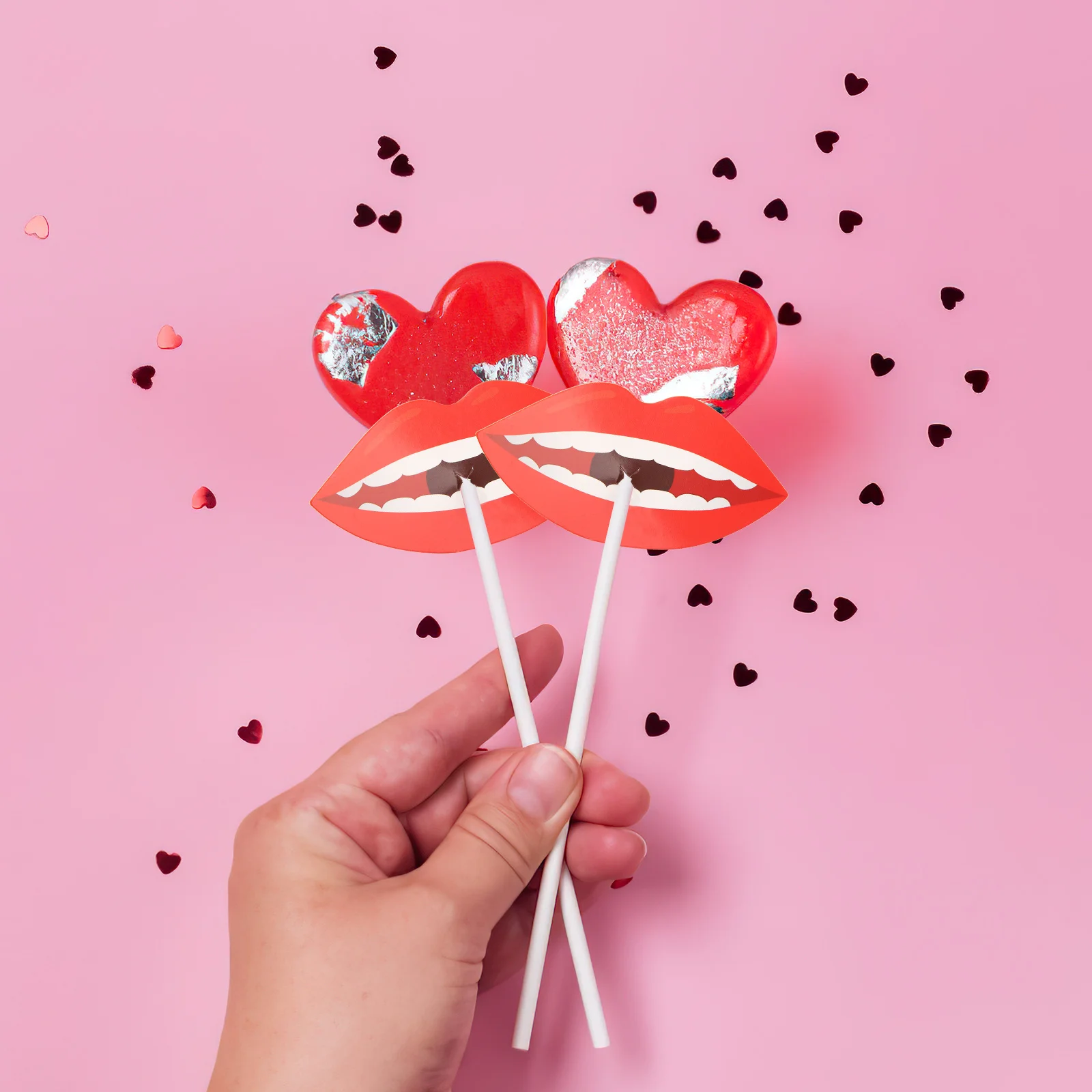 

100Pcs Lollipop Paper Cards Ideal for Valentines Day Candy Holder Candy Packing Decor Party Lollipop Decoration