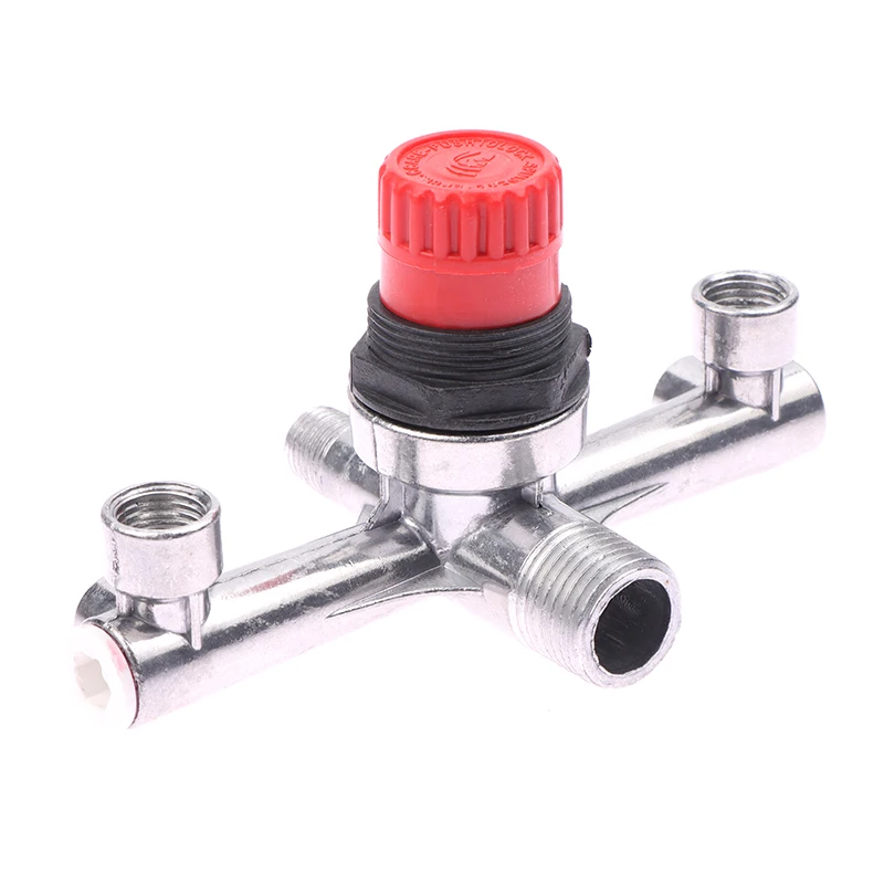 1PC Regulator Piston Air Compressor Valve Double Outlet Tube Air Compressor Switch Pressure Regulator Valve Fitting Part