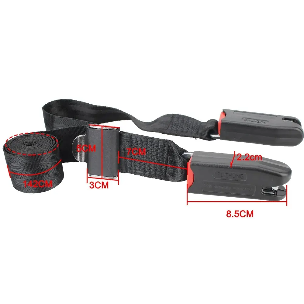 Car Child Safety Seat Belt 2-point Isofix/Latch Interface Connection Strap Fixing Band Adjustable Seat Belt Extender