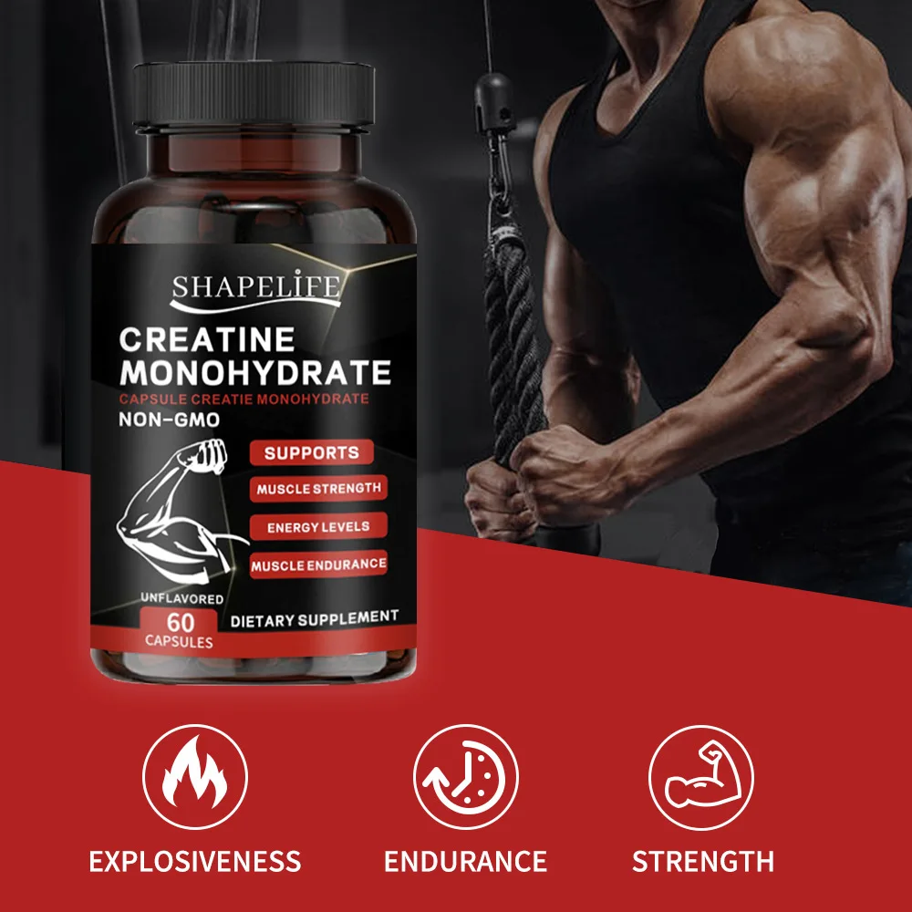 Creatine Monohydrate Capsules 3500 mg, male muscle supplement Performance Keto-Friendly Adult Nutritional Supplement