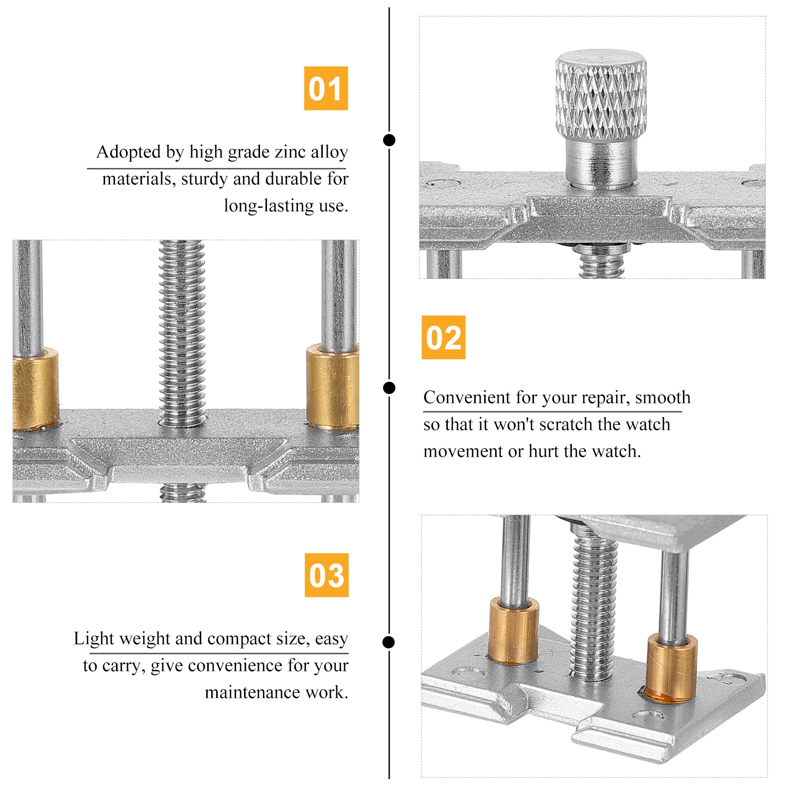 

2 pcs Movement Fixed Base Zinc Alloy Adjustable Repairing Holder Watch Fixing Tool Lightweight Compact Durable Smooth Surface