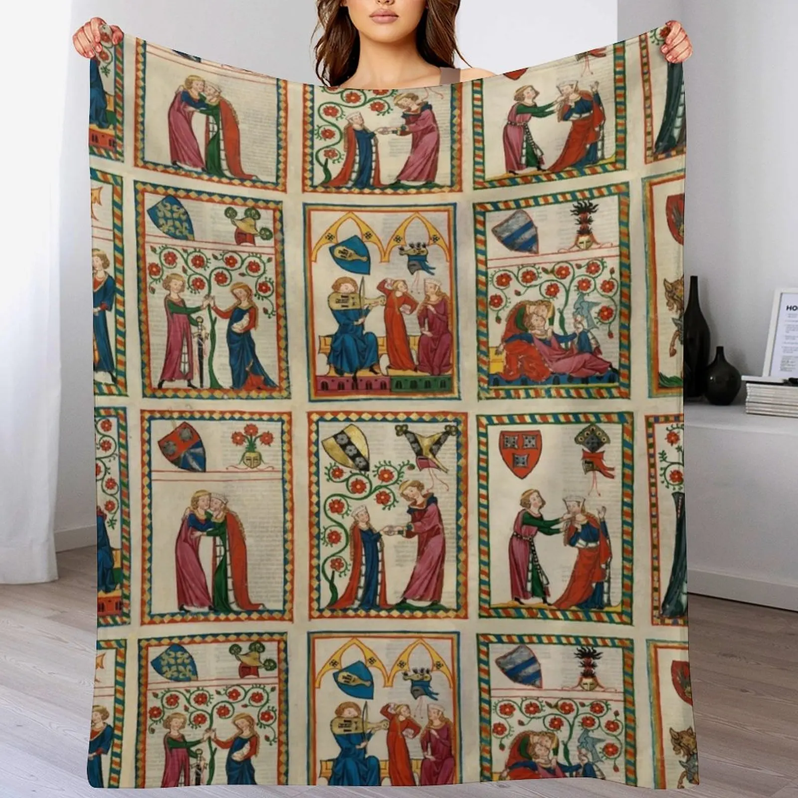 Codex Manesse Throw Blanket warm for winter Hairy Sofa Throw Blankets