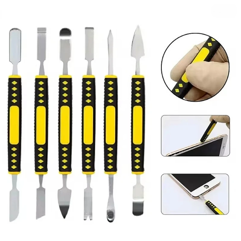 

6 In 1 Pry Bars Repair Tools Hardened Claw Nail Double-Head Disassembly Battery Screen Frame Flat Pry Bar For Mobile Phone PC