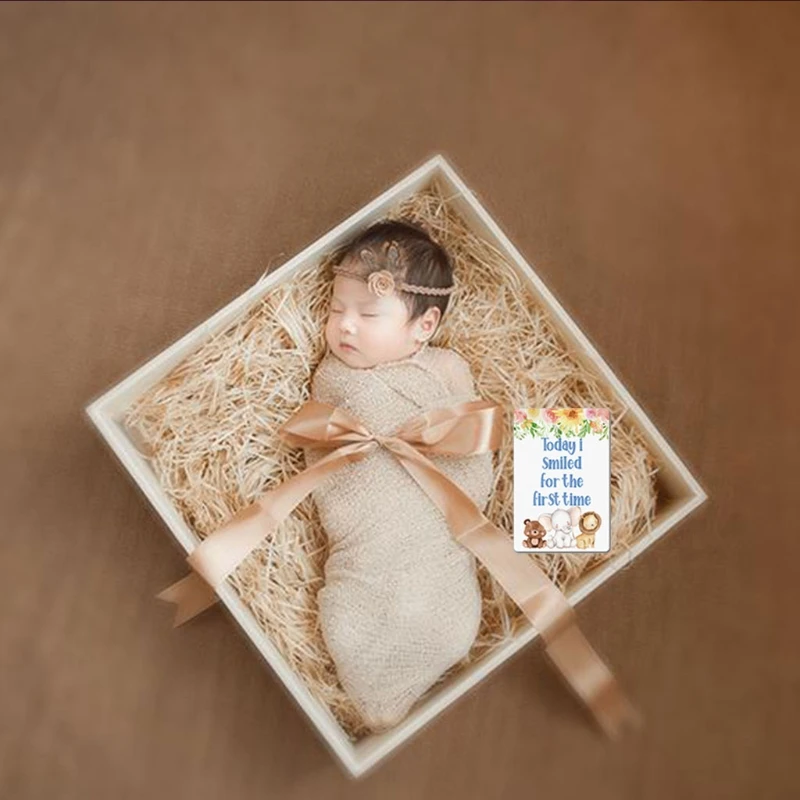 12 Sheet First Year Baby Moment Cards for Baby Shower Gifts Capture and Personalise Cherished Moments Newborn Photo