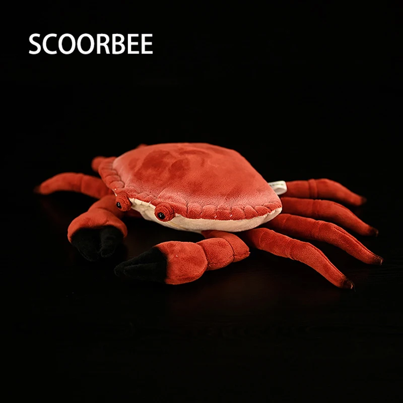 Cute Edible Crab Plush Toy High Fidelity Dungeness Crabs Plushie Animals Calappa philargius Soft Simulation Doll Lifelike Kids