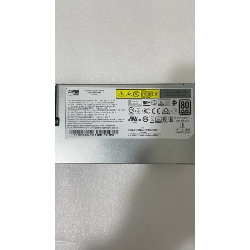 for Lenovo SR665 SR650V2 SR645 1100W Power Supply