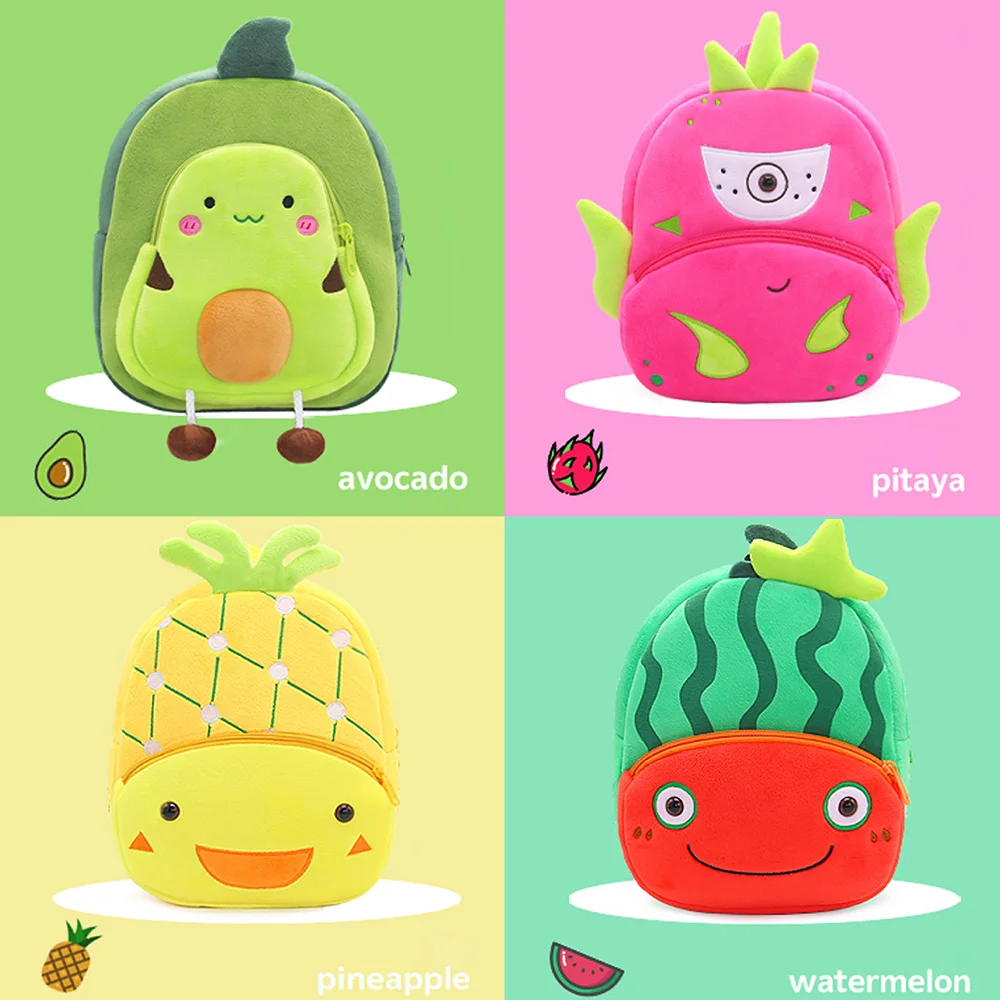 Sac à dos dessin animé avocat pour enfants, fraises, fruits, pour l\'école maternelle, 2022