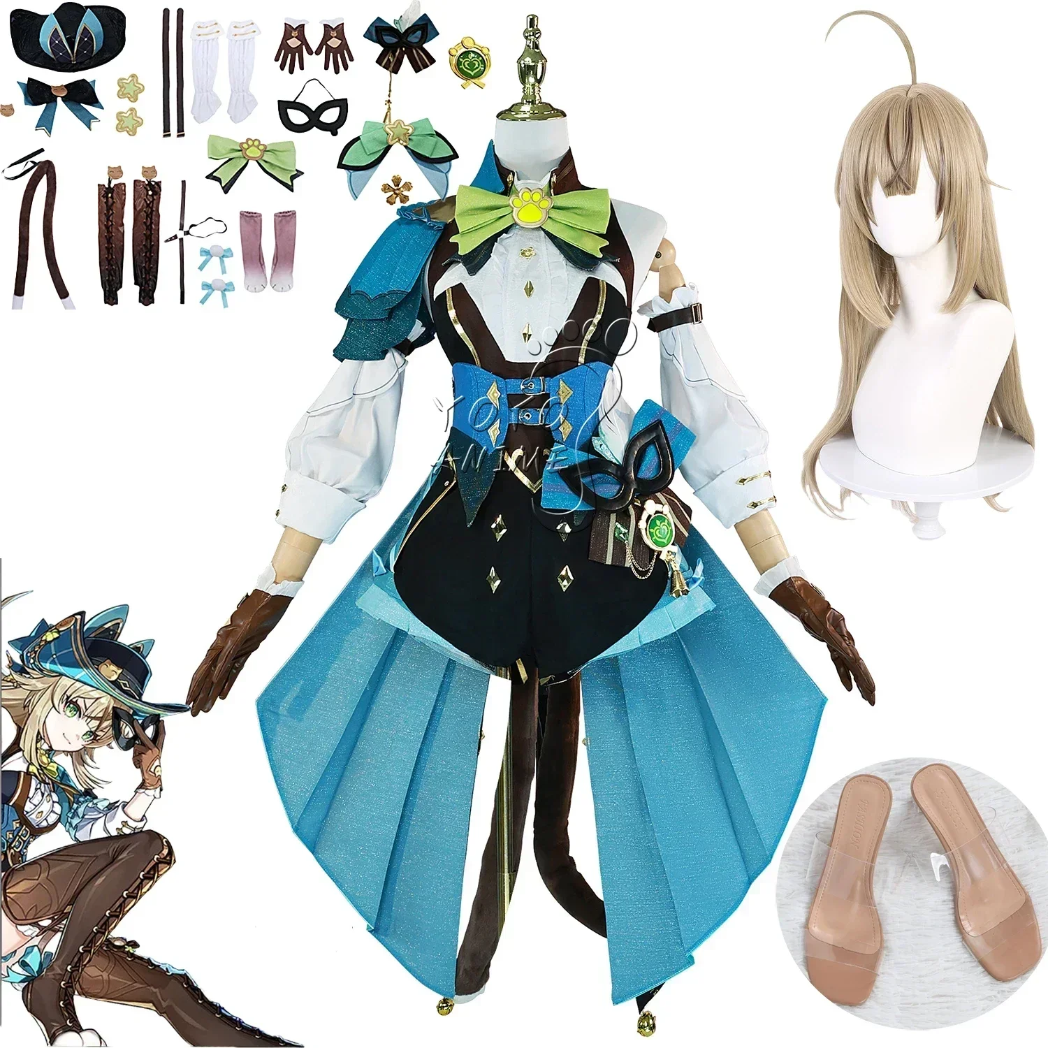 2025 جودة عالية كيرارا تأثيري لعبة Genshinimpact فانتوم في الأحذية كيرارا تأثيري فستان شعر مستعار أنيمي هالوين الدعاوى الحفلات الأحذية #2