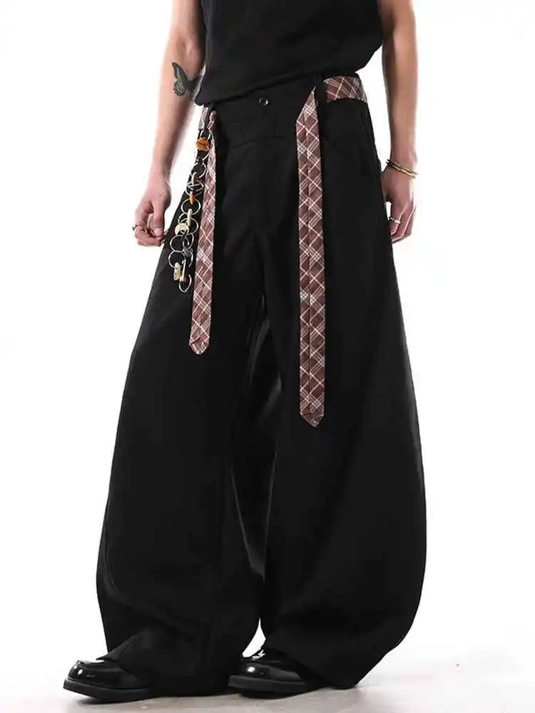 

Женские черные мешковатые городские костюмы в стиле готики, брюки Harajuku, длинные брюки большого размера с изогнутым ножем, японский стиль 2000-х годов, Y2k, винтажные брюки в стиле эмо