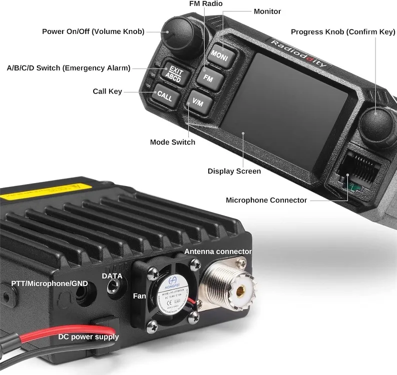 DB25-G GMRS Mobile Radio, 25 Watts Two Way Radio Long Range, Quad Watch, GMRS Repeater Capable, with Dual Band Scanning Receiver