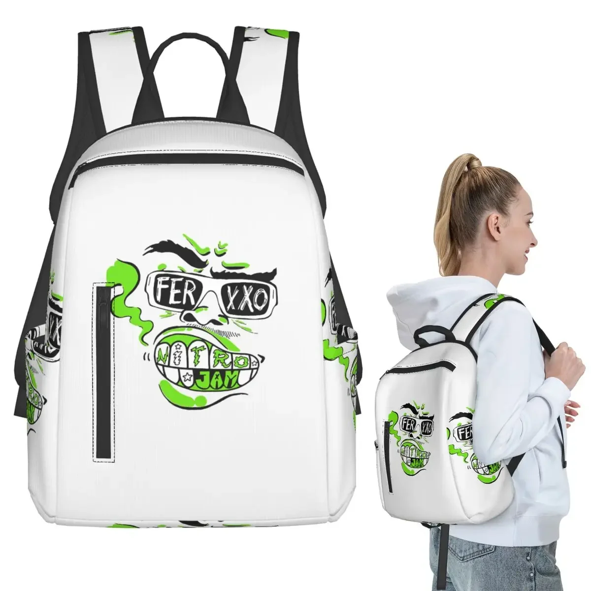 Feid Ferxxo Singer Tour Logo Fun Music Album Backpack Student BookBag Kids School Bag Laptop Shoulder Bags Boys Girls