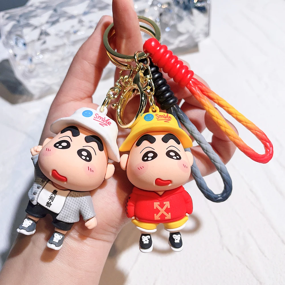 Japanese Anime Crayon Xiaoxin Keychain Creative Cute Key Pendant Popular Alloy Keychain Student Backpack Accessories Female Gift