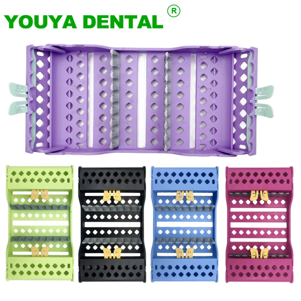 Dental Instrumental Sterilizer Box 8 Slots Autoclavable Disinfection Box Plastic Placing Case Holder For Resin Filling Spatulas