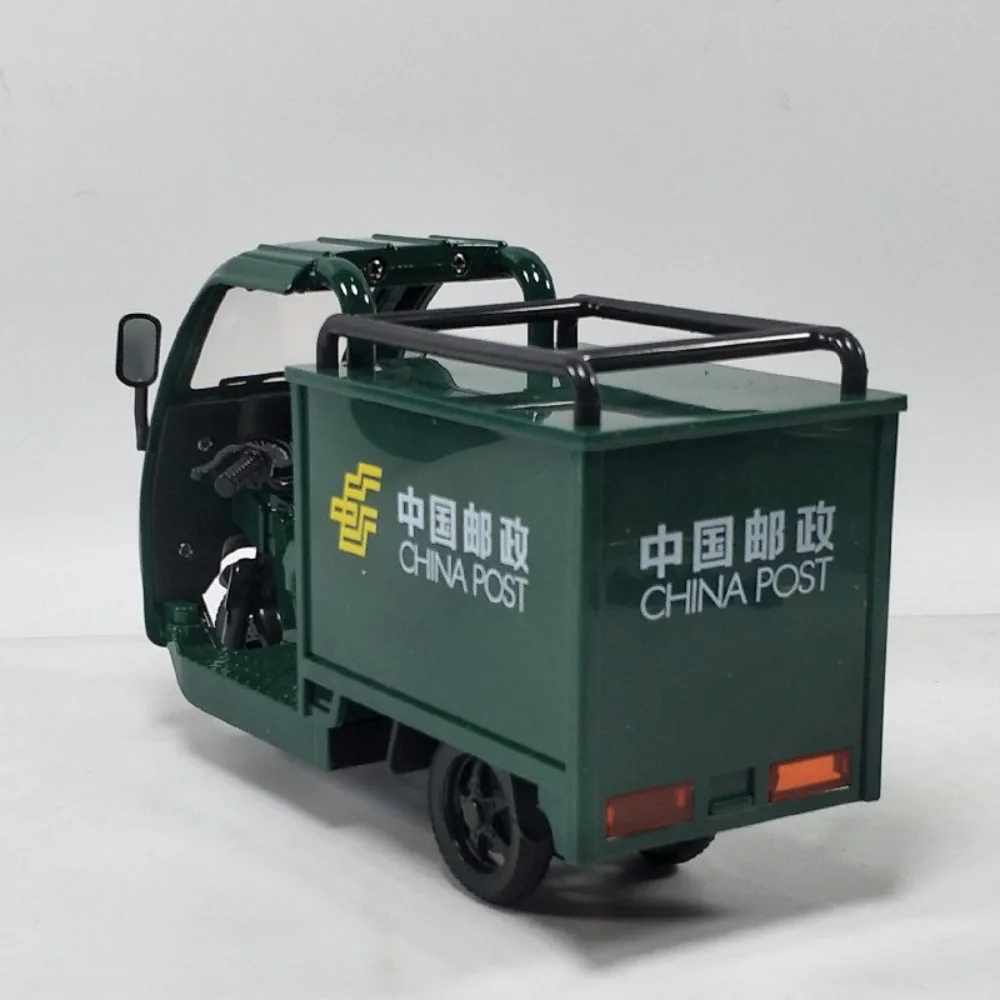 รถสามล้อของเล่นจำลองแบบโลหะหล่อขึ้นรูป รุ่น 1:24 พร้อมเสียงและไฟ มีระบบดึงหลัง รถมอเตอร์ไซค์สามล้อ ของตกแต่ง