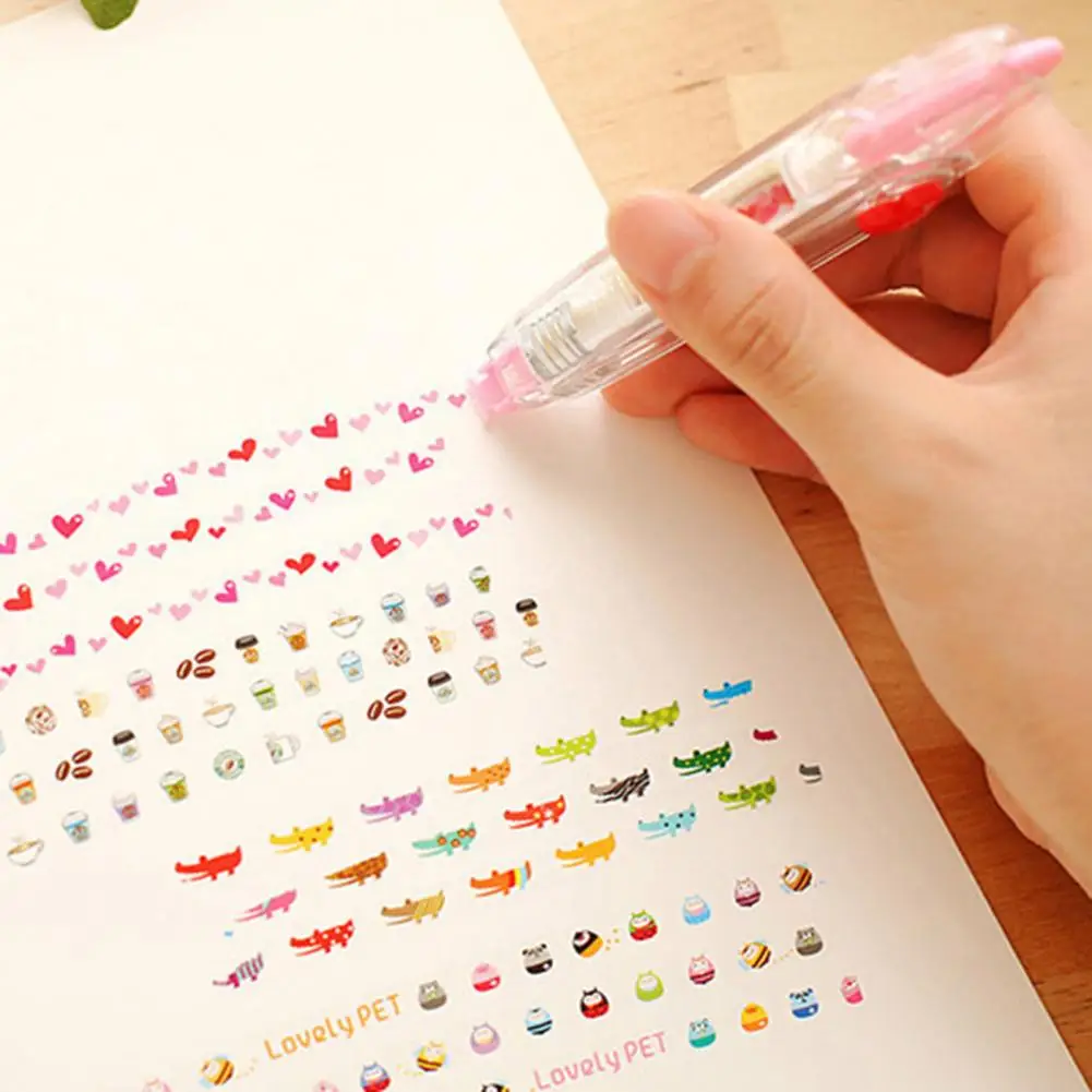 الحيوانات الصحافة نوع الأقلام الزخرفية الكرتون نمط DIY بها بنفسك أشرطة تصحيح الدانتيل أقلام الزخرفية اللانهائية لمذكرات سكرابوكينغ