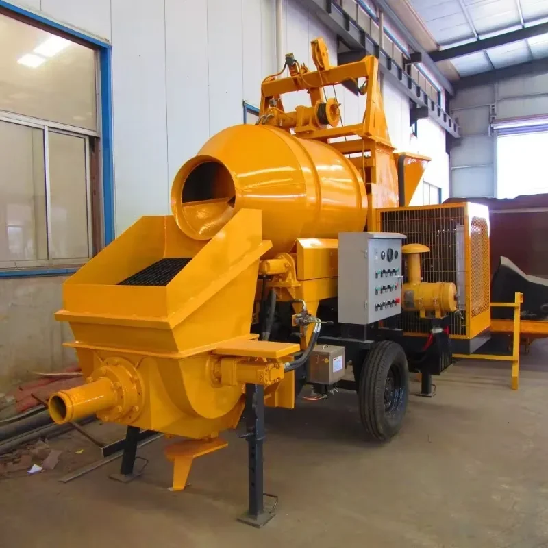 Factory Price Diesel Mobile Concrete Pumping Machine and Concrete Mixer for House Building Works