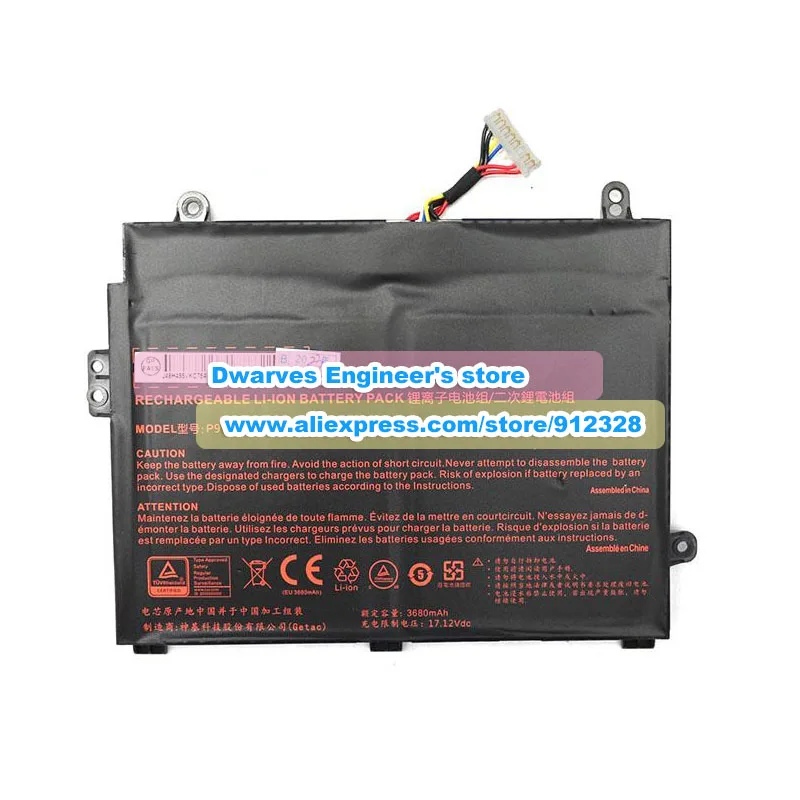 Genuine P970BAT-4 Battery 15.2V 3680mAh 62Wh For Clevo P960 P960EN-K P970ex Schenker Key 16 Laptop Li-Polymer Battery