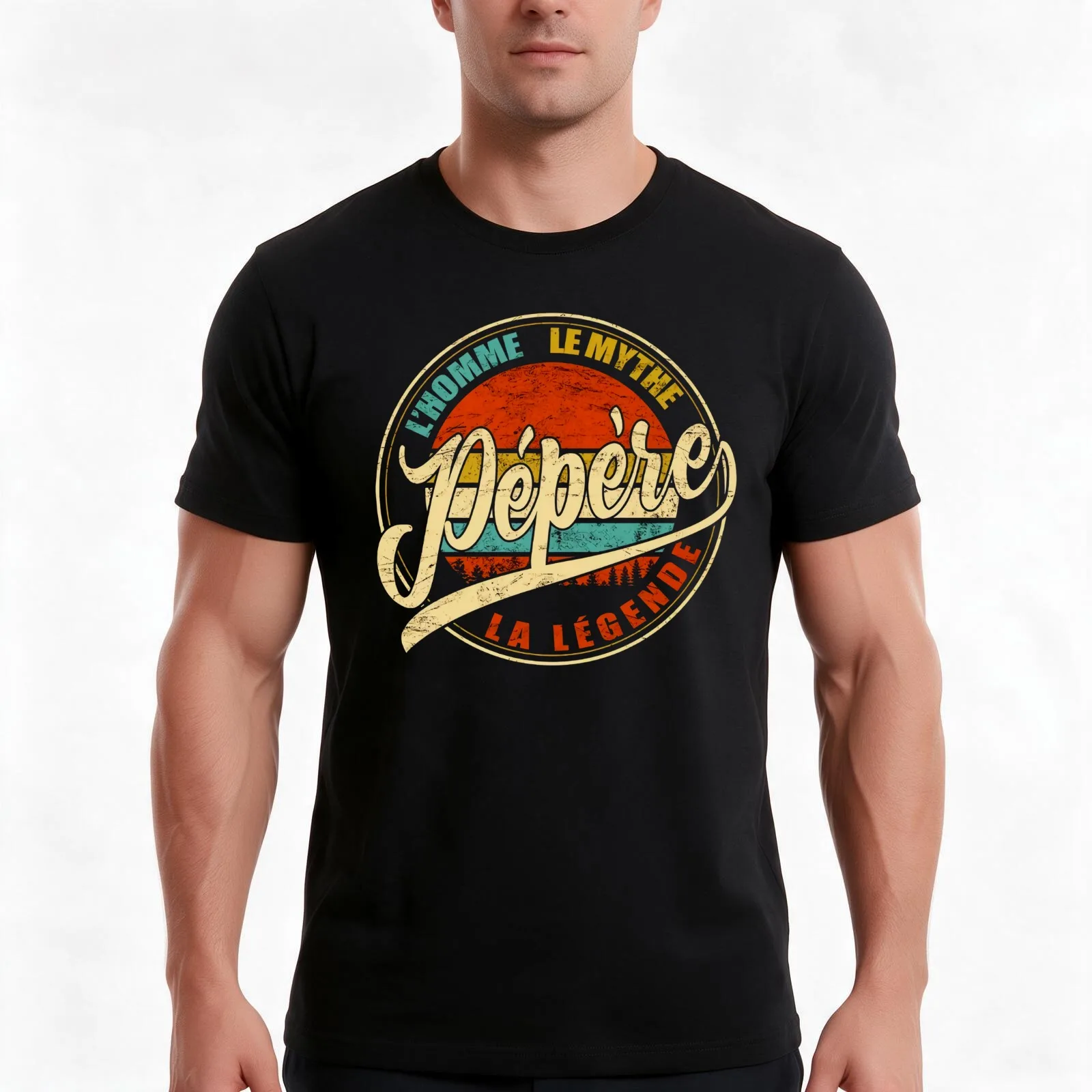 P?P?RE L'HOMME LE MYTHE LA LE'GENDE T-Shirt, Summer Casual Cotton Tee, Oversized Streetwear Tops, Vintage Graphic Print