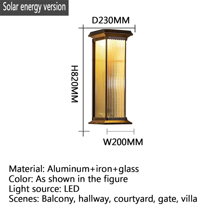 CEDRIC Lámparas de pared solares contemporáneas para exteriores Simplicidad Impermeable Creativo Balcón Pasillo Patio Villa Puerta Hotel