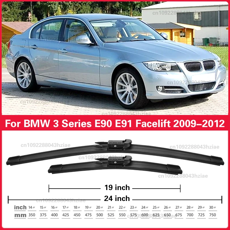 Für BMW 3er Serie E90 E91 Facelift 2009-2012 2010 2011 Scheibenwischer Vordere Scheibenwischerblätter Windschutzscheibe ‌ Qualitäts-Wischerblatt 24"+19" – Detail 4