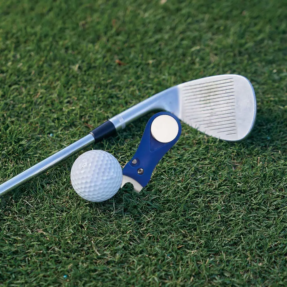 Stainless Steel Folding Divot Fork with Finger Groove for Easy Ground Insertion Smooth Scratch-Free Surface Premium Divot Repair