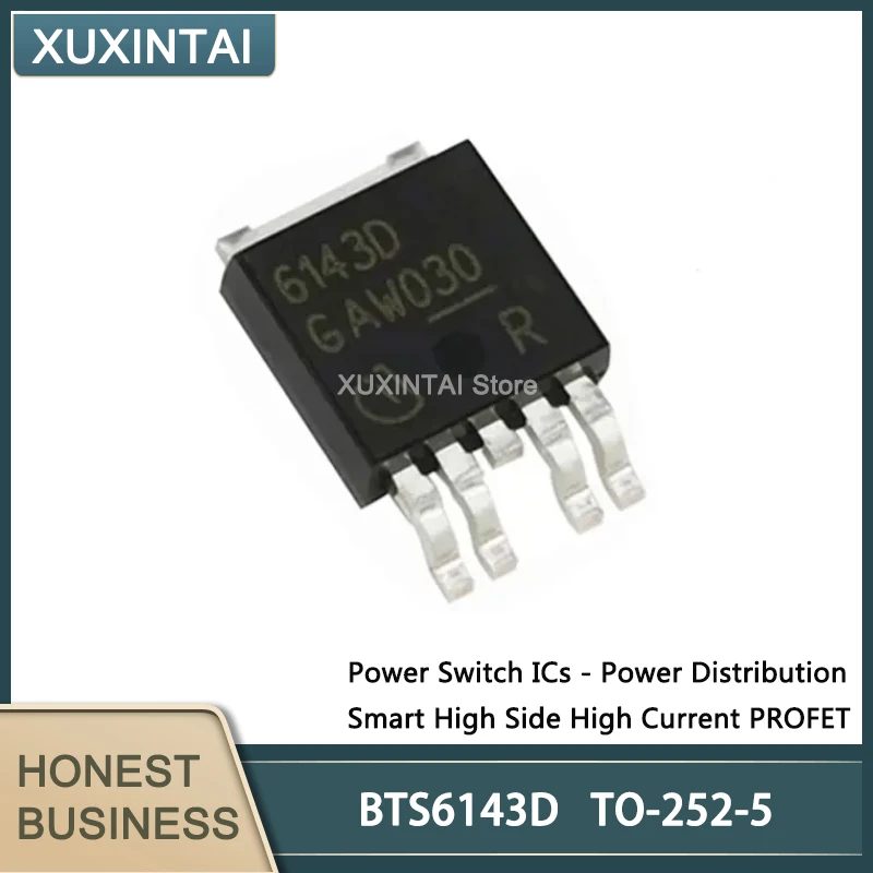 10Pcs/Lot BTS6143D BTS6143 Power Switch ICs - Power Distribution  Smart High Side High Current PROFET