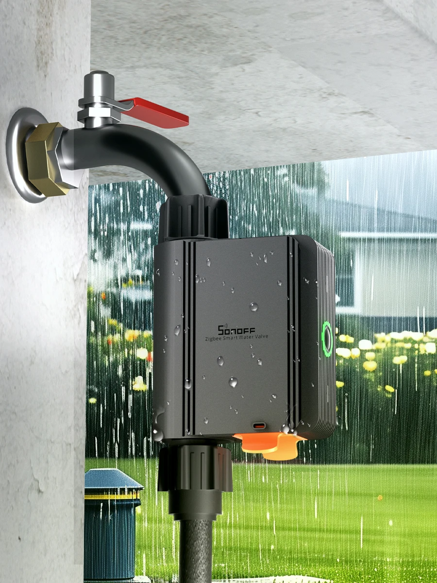 SONOFF SWV Zigbee Smart Water Valve Automatic Irrigation IP55 Easy Install Remote Control Time Schedule via eWeLink Alexa Google