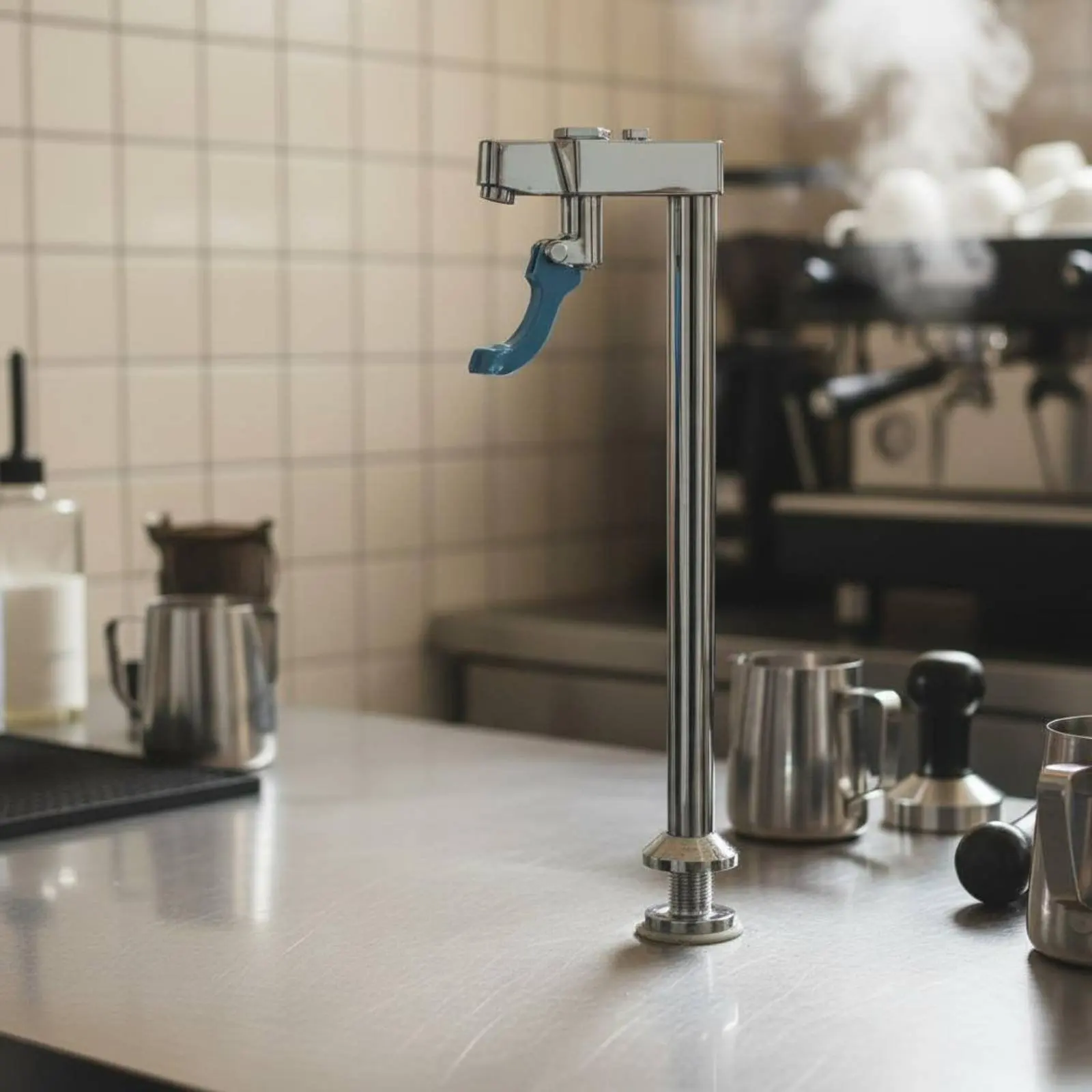 Bar Water Tap Easy Push Control Drink Dispenser Faucet Countertop Water Tap Single-Hand-Hand Operation Stainless Steel Dispenser