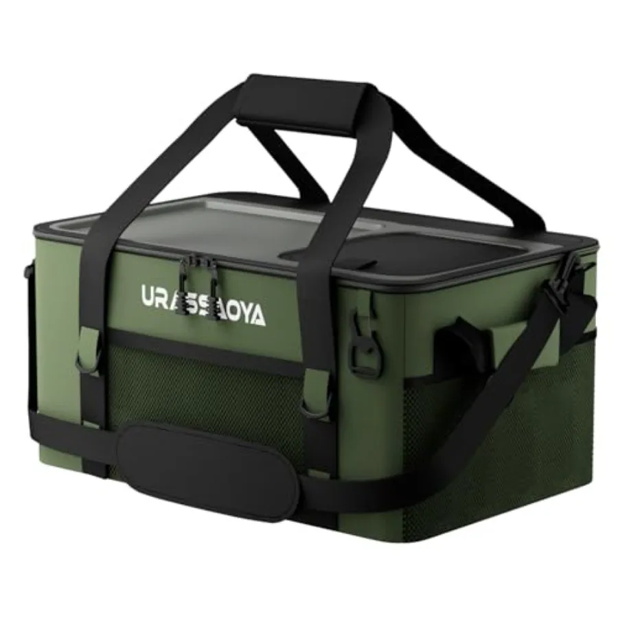 

2026 Updated] 50 Can Collapsible Soft Cooler Bag with Hard PP Lid, Leakproof Insulated Cooler with Quick-Access Top Hatch, Bott
