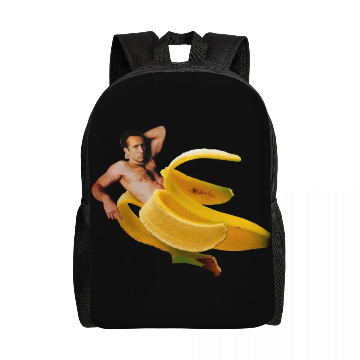 Mochilas Saint Nicolas Cage para homens e mulheres, 3D Print, Meme engraçado, escola, faculdade, bolsas de viagem, mochila de grande capacidade