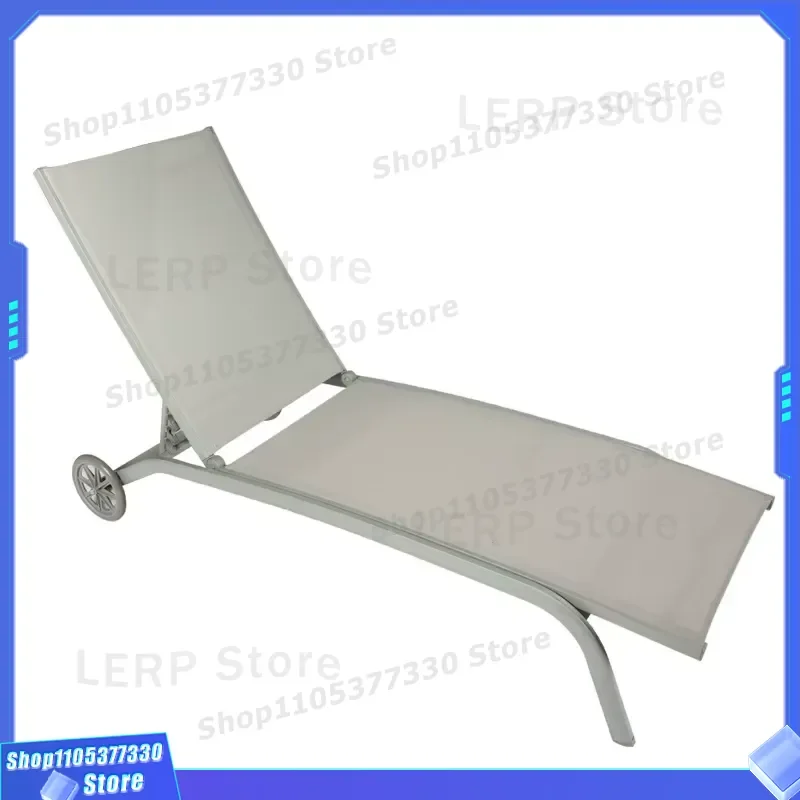Modern Folding Aluminum Beach Lounger Outdoor Garden Furniture for Park Hotel Leisure Chair Durable Sunbed Patio Deck Chaise