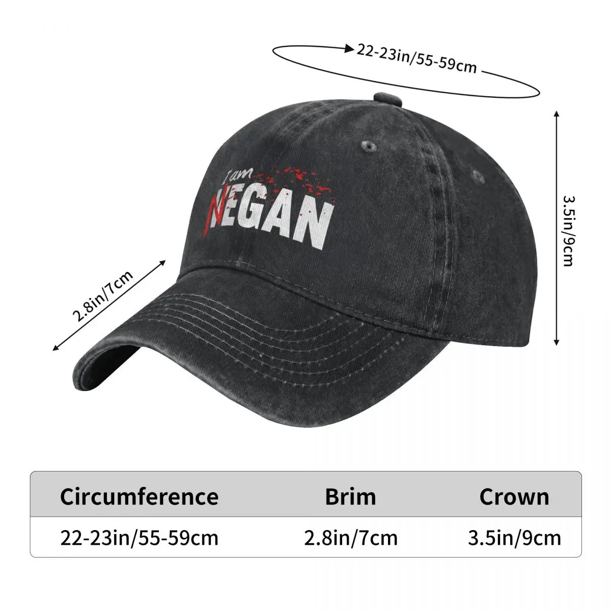 Im Negan, The Walking Dead, Negan demin Cap Breathable Design Women Hat Men's Baseball Cap