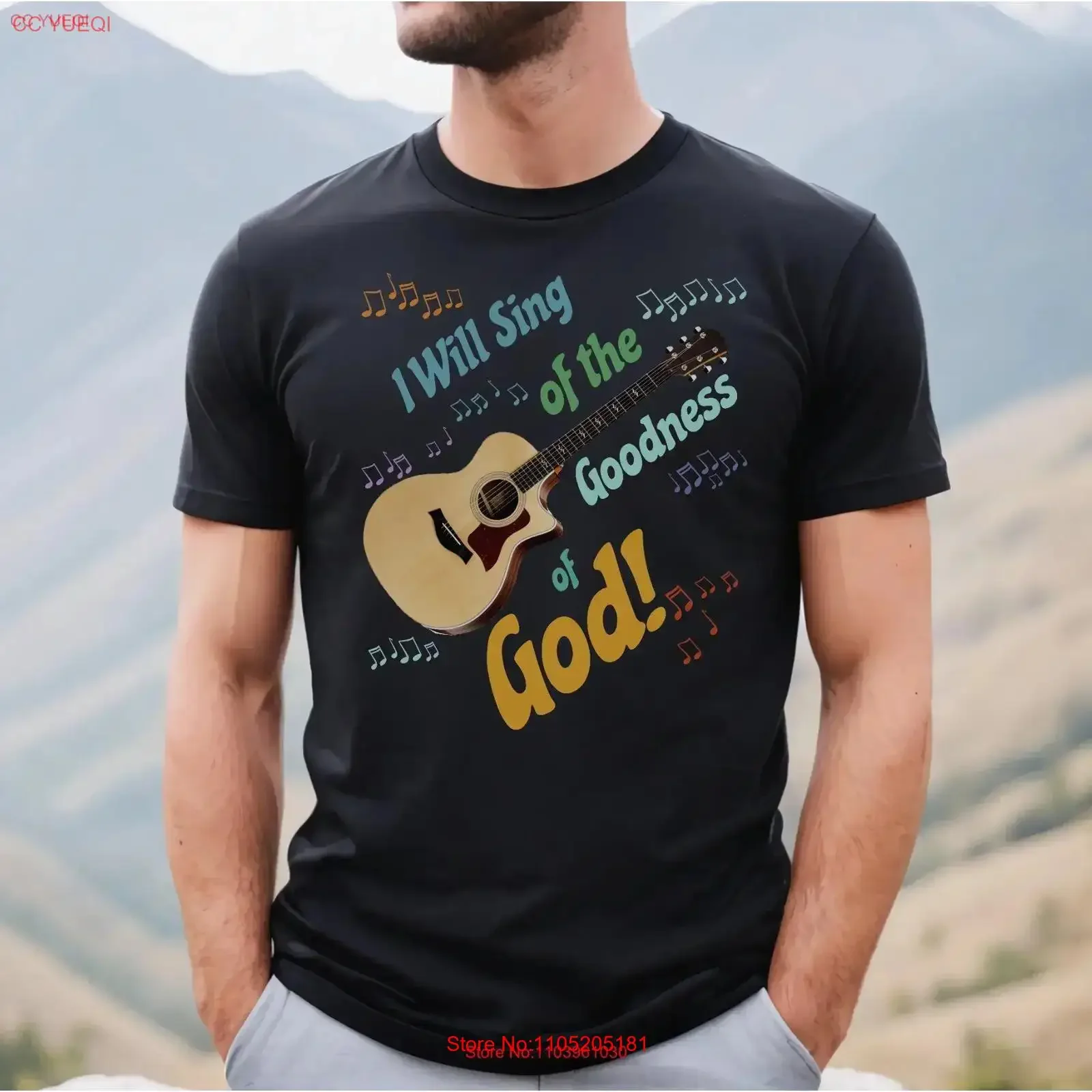 I Will Sing of the Goodness God shirt Acoustic Guitar Church Worship leader or Music Minister Religious gift Christian T Soft