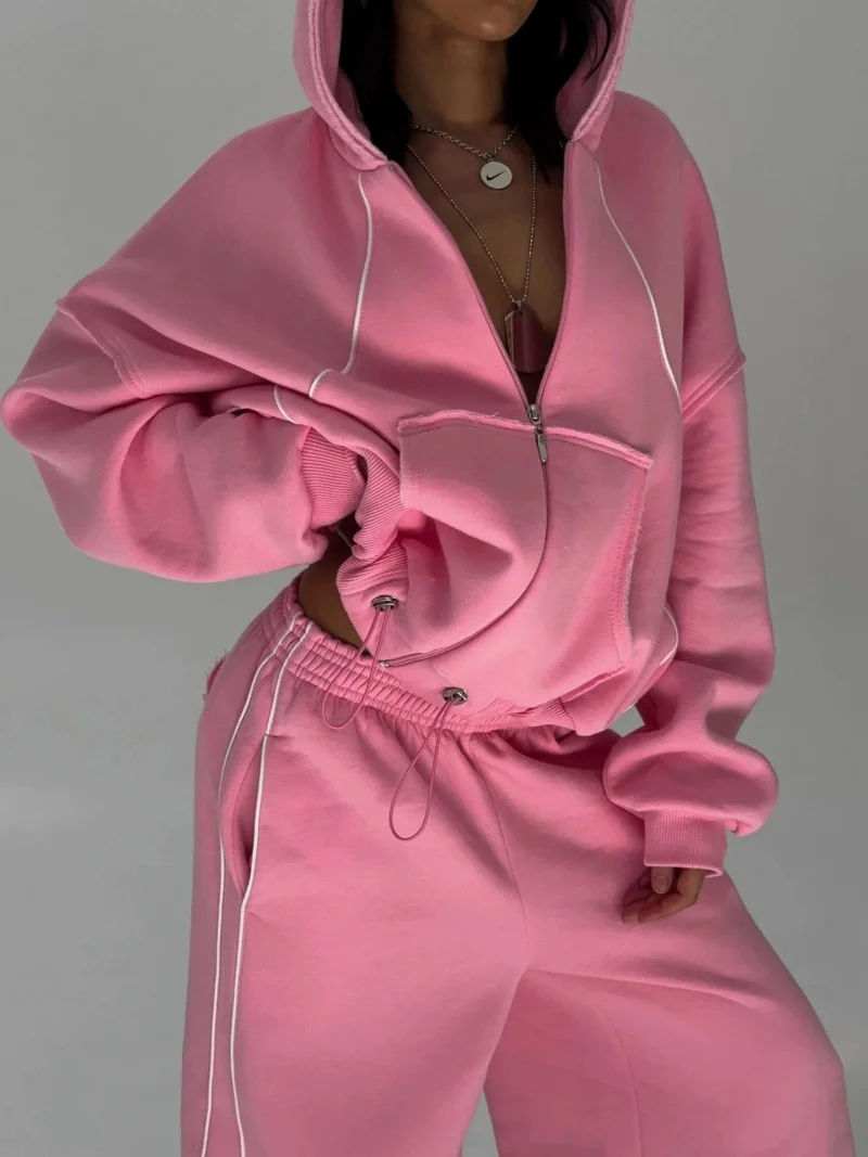 

Уличная одежда, комплекты из 2 предметов, женская одежда, осенняя одежда, женская толстовка с длинными рукавами и капюшоном + комплекты брюк, повседневные спортивные костюмы, женские комплекты