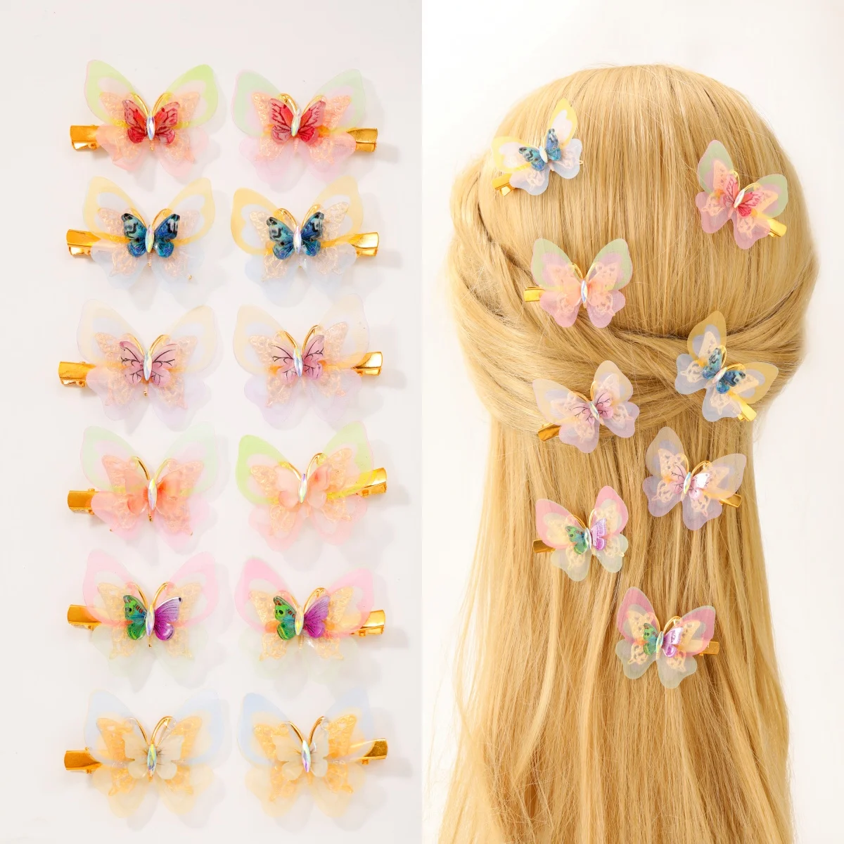 

12 шт. заколки для волос-бабочки разных цветов — милые и стильные заколки для девочек-подростков | Идеально подходит для школы, фестиваля и дня рождения G