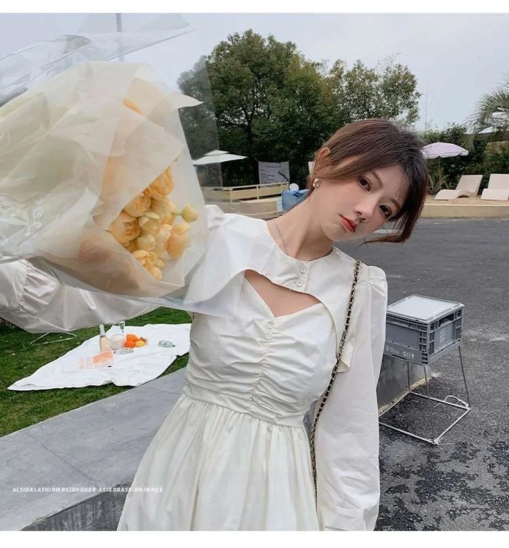 

Весенний ретро-комплект в дворцовом стиле: топ и плиссированная юбка на бретелях, шикарный модный комплект для женщин, зимняя коллекция, комплект из двух предметов