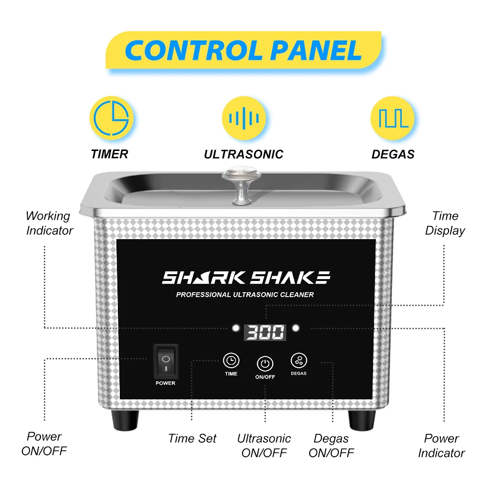 Ultrasonic Cleaner 900ML 60W Ultrason Cleaner Bath with Degas Timer and Basket for Cleaning Jewelry Brass Sonic Cleaner