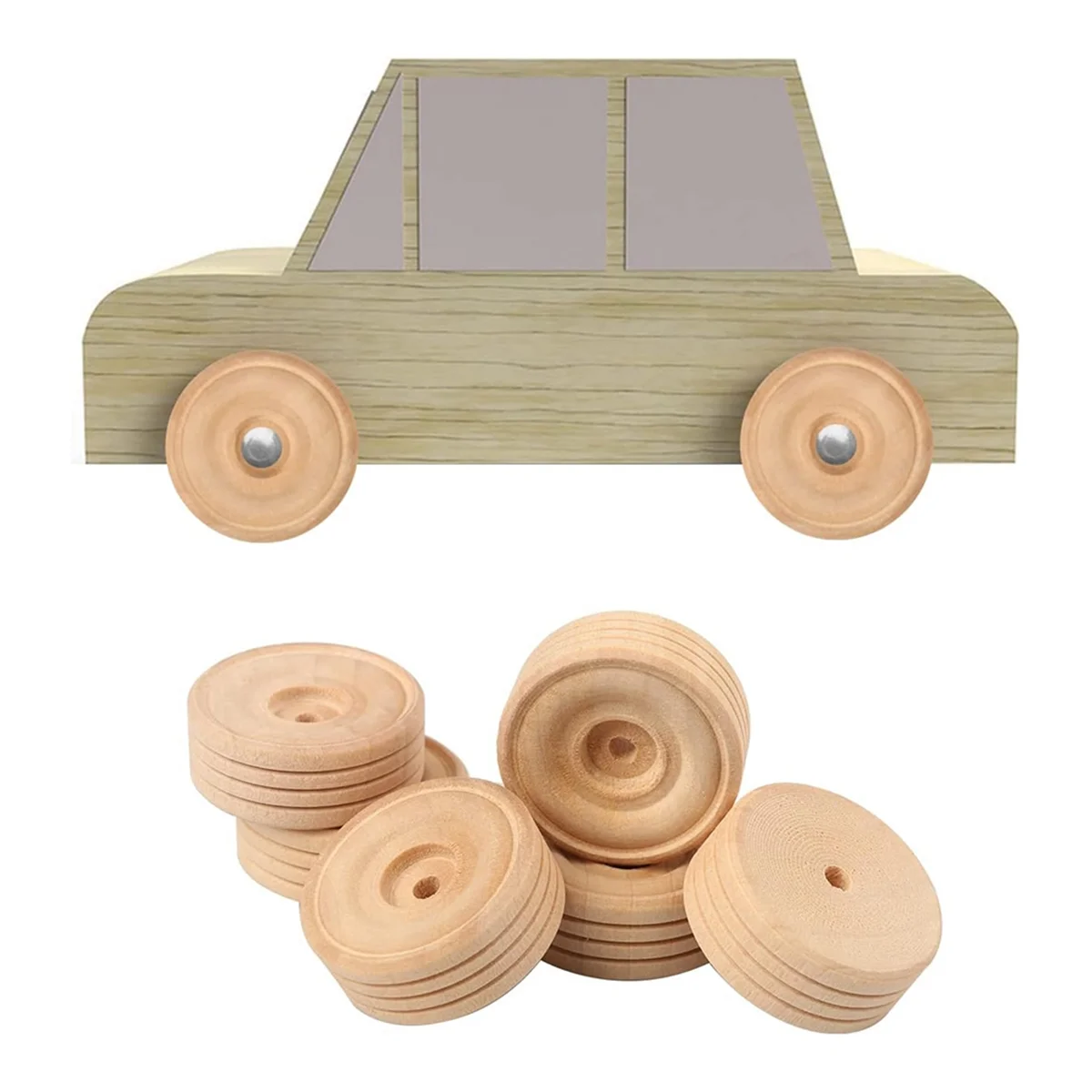 

Деревянные колеса ABNJ, 100 шт., 1,18 дюйма, колеса с протеированными деревянными шинами и отверстием 0,14 дюйма, идеально подходящие для проектов из резьбы по дереву своими руками