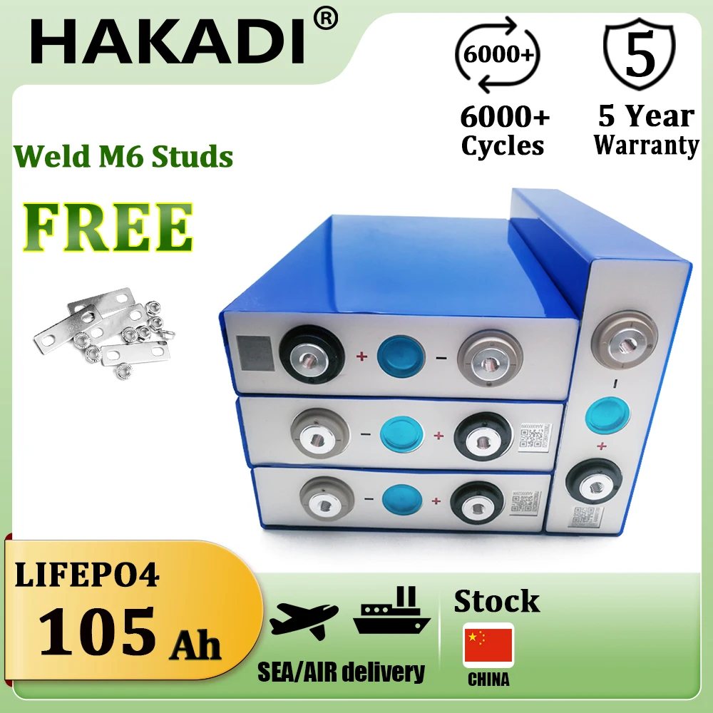 Baterai EVE Lifepo4 3.2V 105Ah Isi Ulang Kelas A Original 4-16PCS 1-3C Debit Tinggi Untuk Penyimpanan Energi Surya DIY 48V