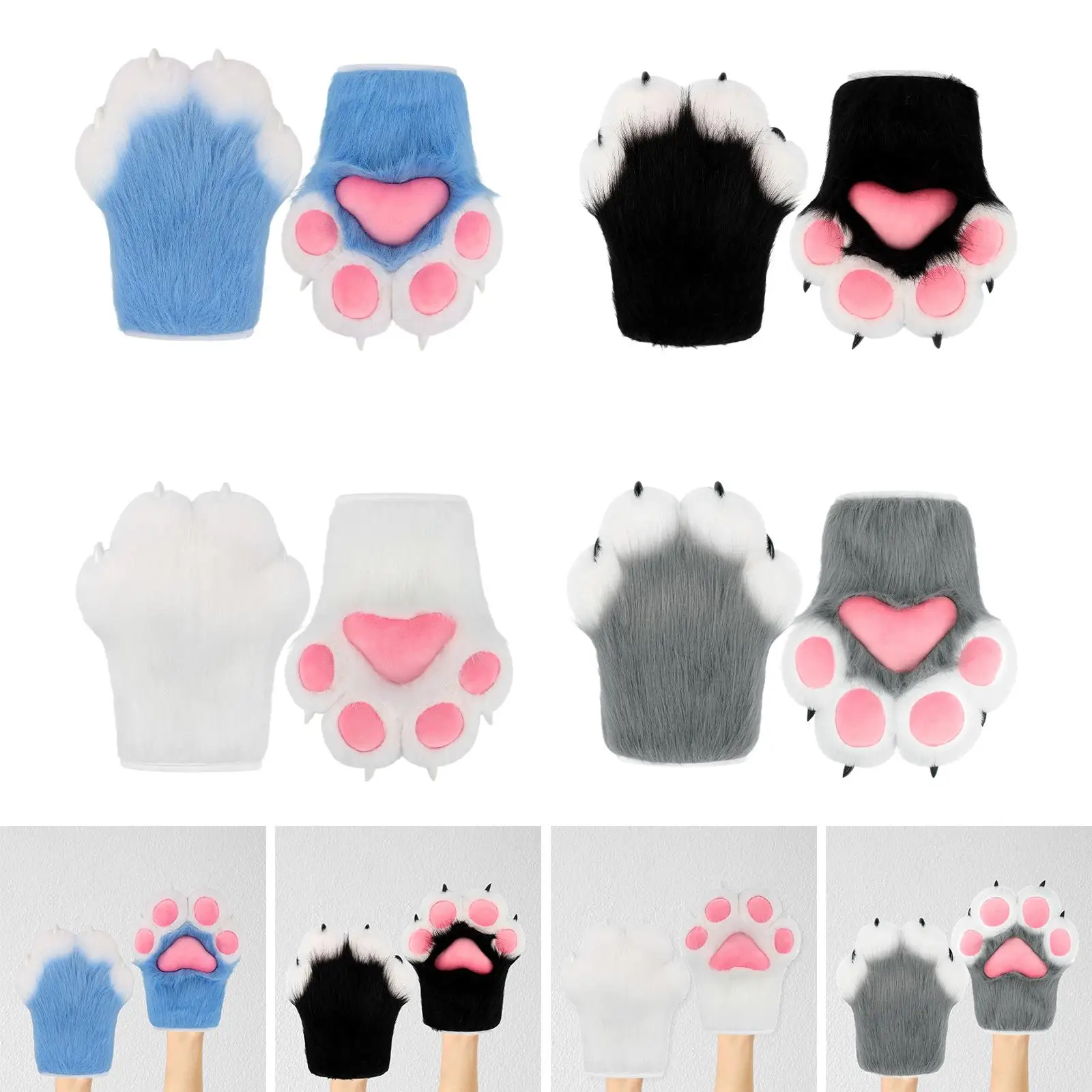 Guanti con zampe di gatto Vesti accessori per costumi cosplay con artigli di animali per club di spettacoli teatrali Carnevale in maschera di Halloween