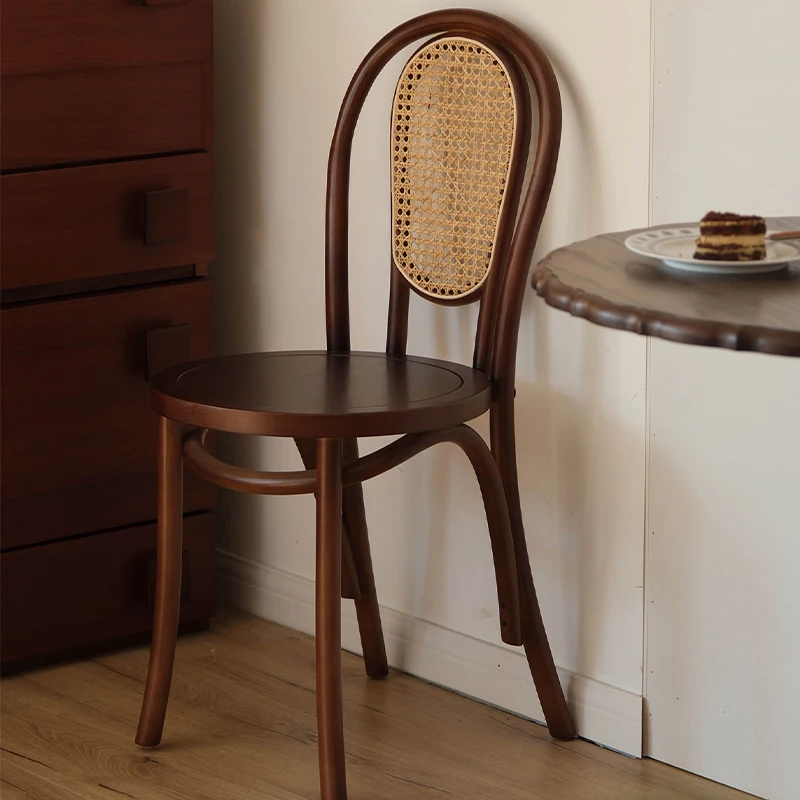Sillas de salón de diseño de ratán, sillas de salón individuales modernas de lujo para balcón, muebles de jardín Vintage de madera