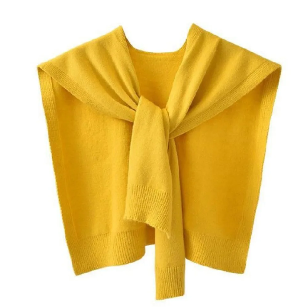 Retro Blouse Shoulders Knitted Shawl Solid Color Cloak Knit Scarf Scarf Accessories Wraps Wool Scarves Female